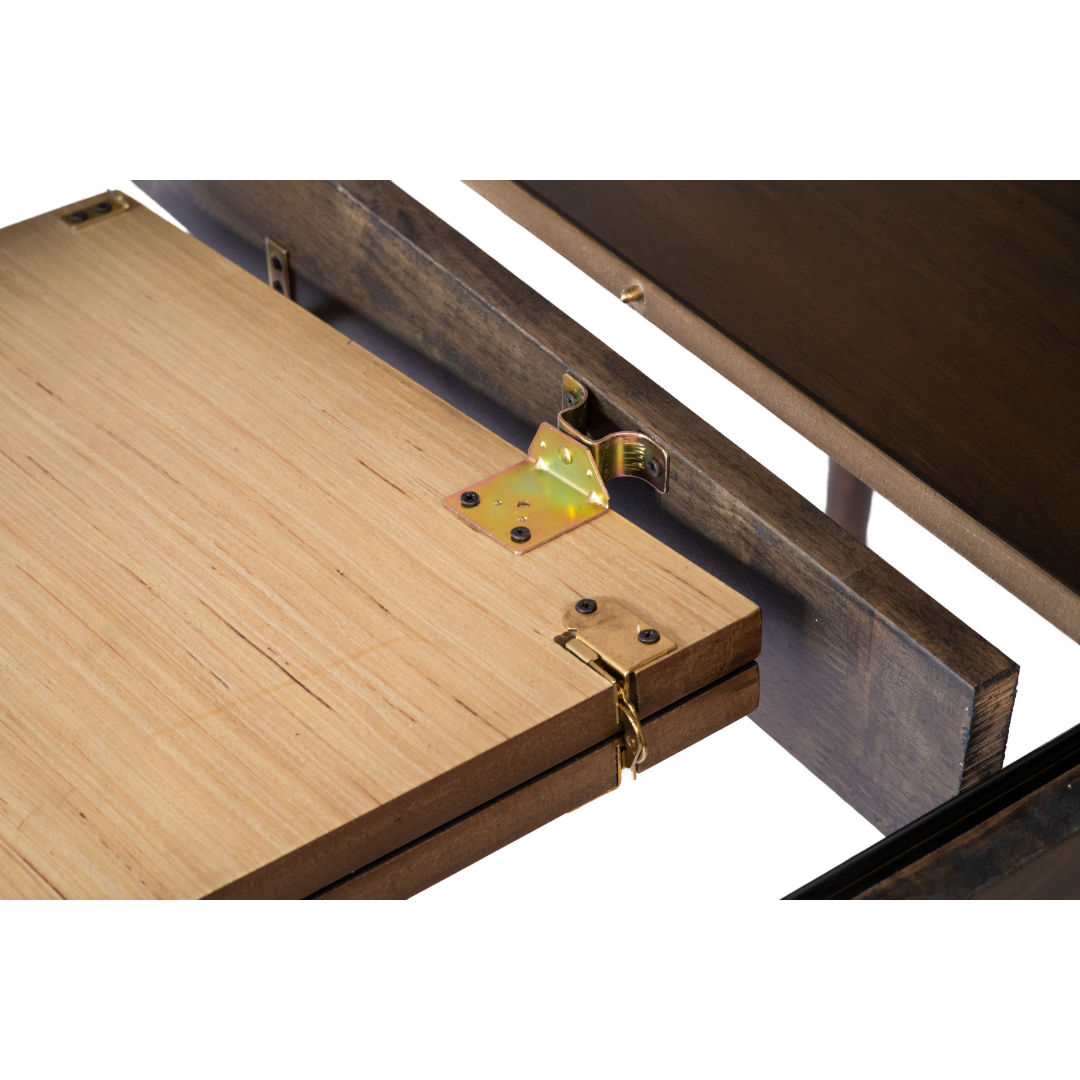 Dorcas Butterfly Extendable Dining Table for Kitchen & Living Room MDF Top Wooden Veneer & Metal Rail Home Furniture