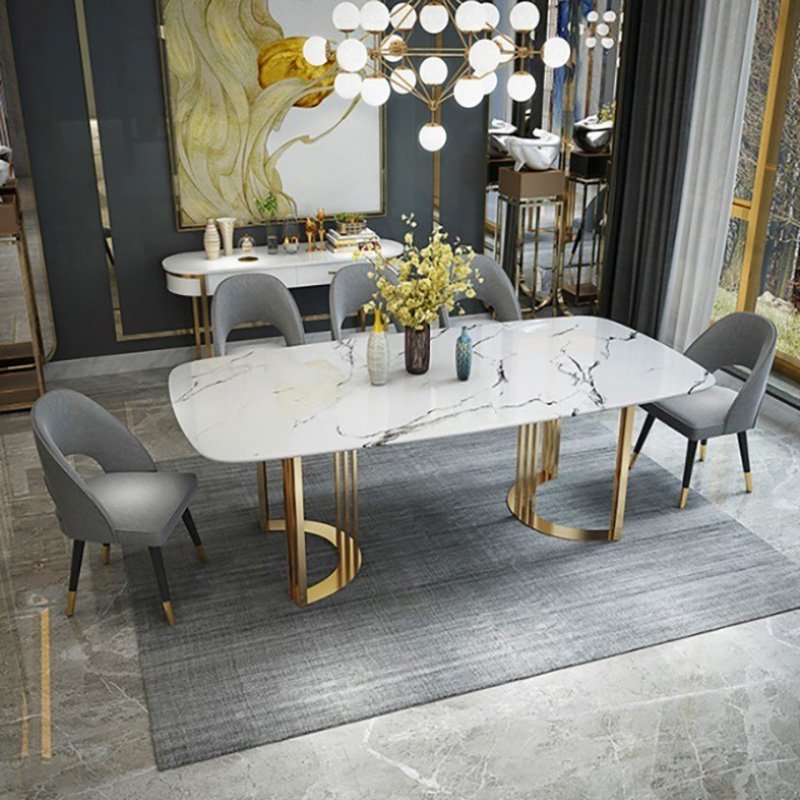 Luxury Modern 6 Seater Dinning Table Set for 12 People Dining Room Furniture Home Furniture 1 Piece Contemporary Marble Modern