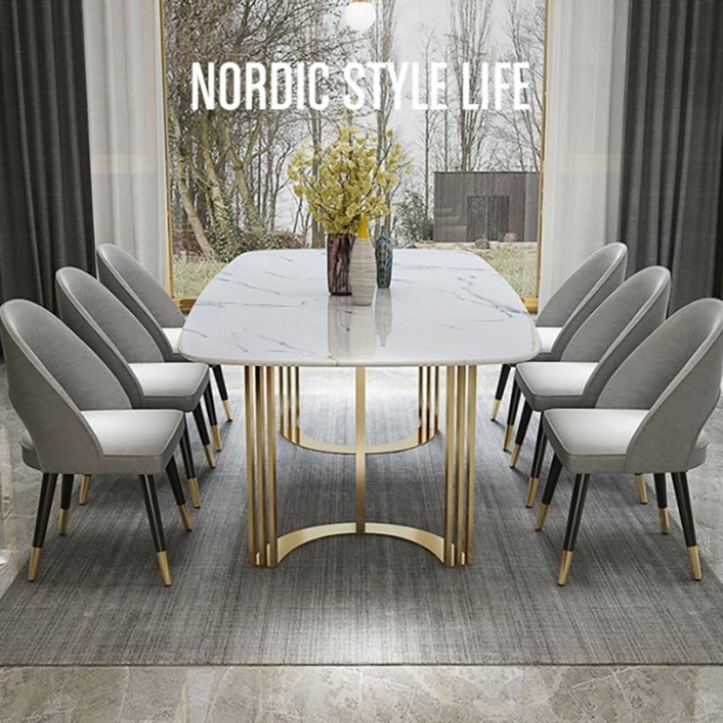 Luxury Modern 6 Seater Dinning Table Set for 12 People Dining Room Furniture Home Furniture 1 Piece Contemporary Marble Modern
