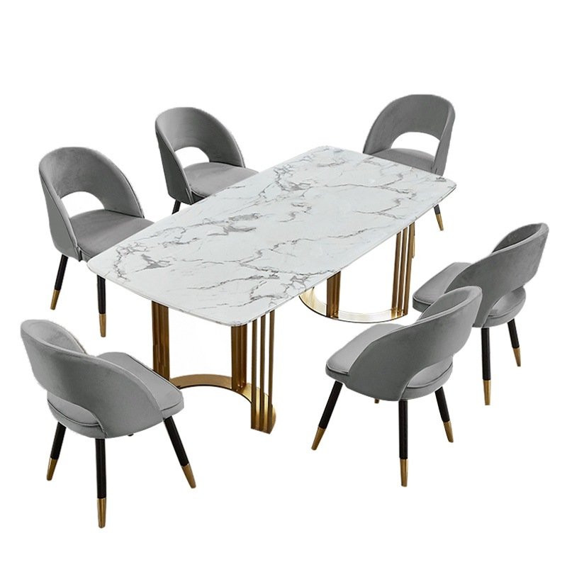 Luxury Modern 6 Seater Dinning Table Set for 12 People Dining Room Furniture Home Furniture 1 Piece Contemporary Marble Modern