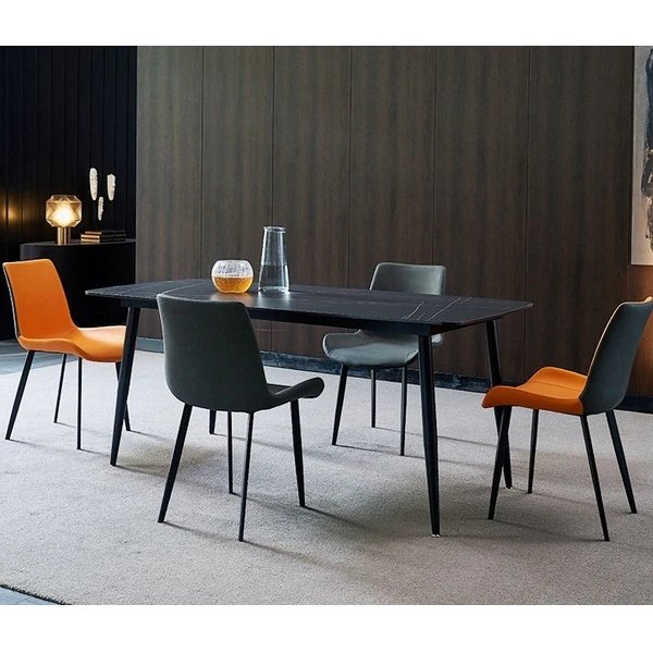 Good quality modern designs marble Slate stone top dining table for dining room