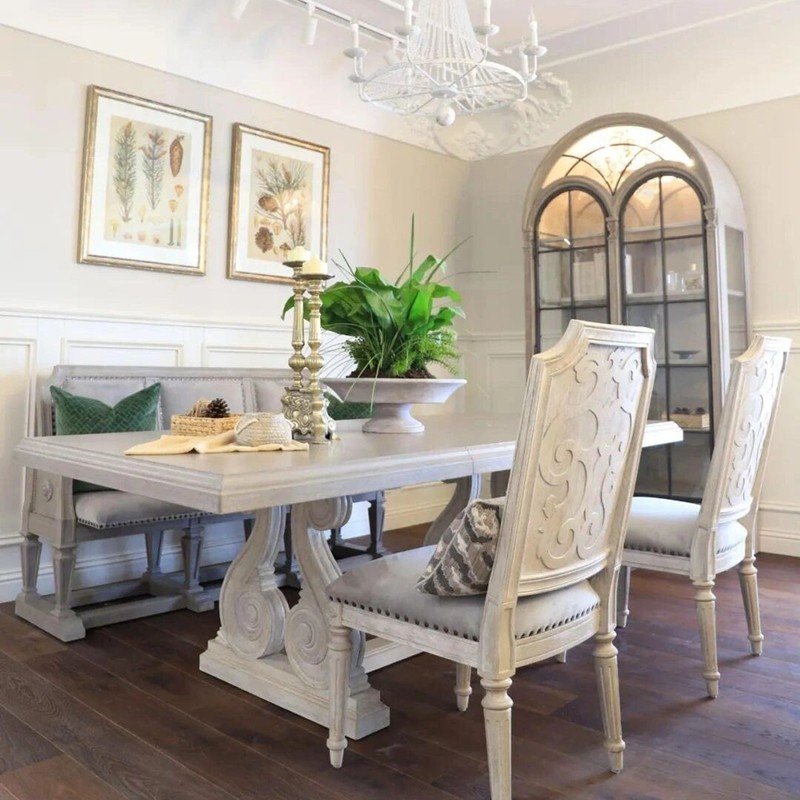Factory custom American real wood retro do old restaurant dining tables and chairs
