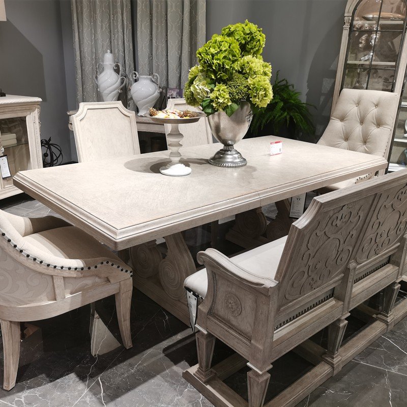 Factory custom American real wood retro do old restaurant dining tables and chairs