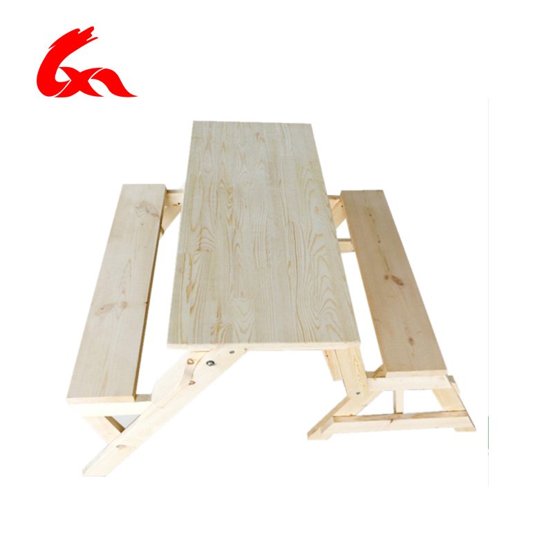 Factory Hot Wholesale High Quality Customized Kids Wooden Picnic Bench Outdoor Patio Dining Table, Natural wood table