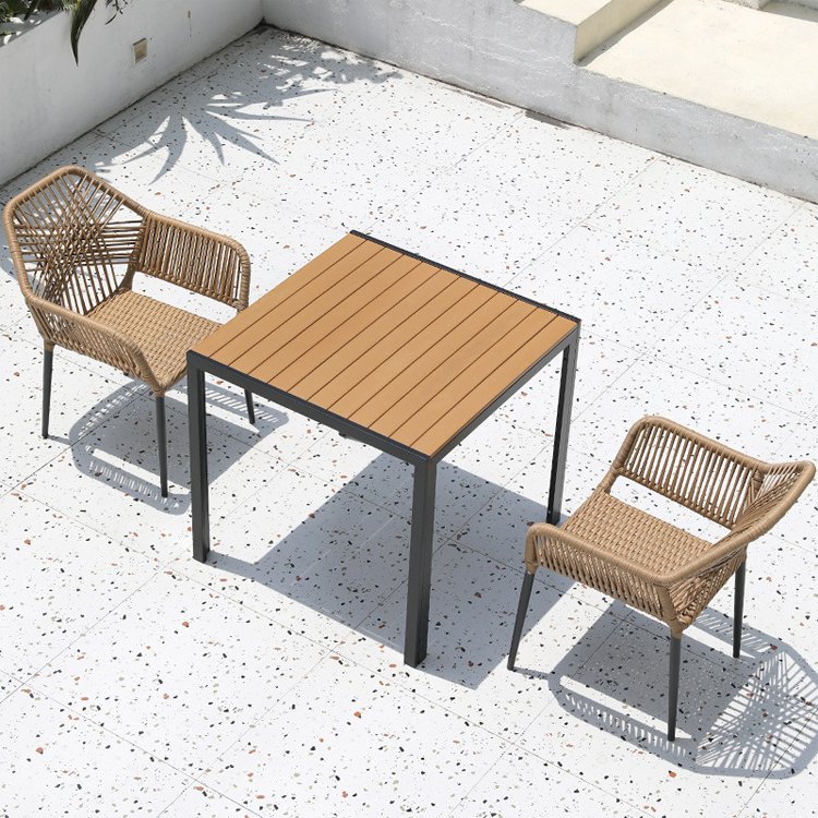 Garden patio outdoor furniture manufacturer rattan dining table and chair set