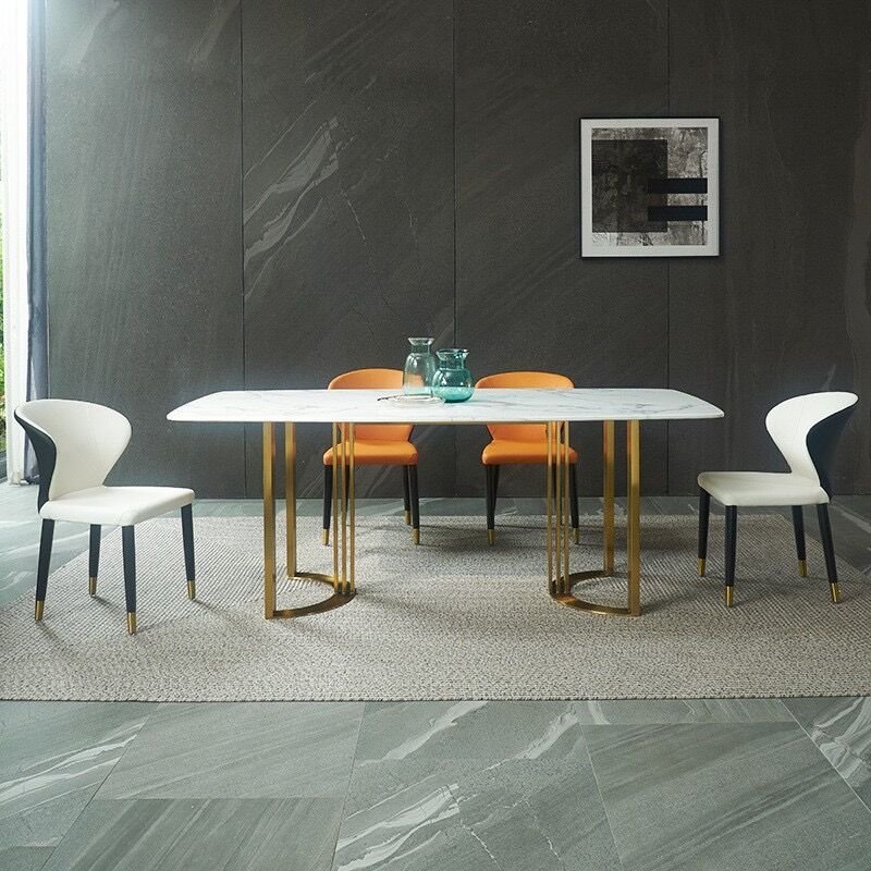 hot sale Modern Kitchen Home Furniture Dining Room Table Sets Big Marble Folding Dining Table