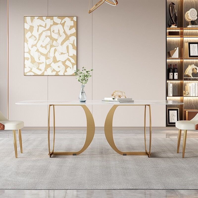 hot sale Modern Kitchen Home Furniture Dining Room Table Sets Big Marble Folding Dining Table