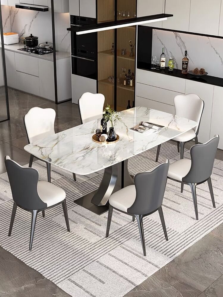 hot sale Modern Kitchen Home Furniture Dining Room Table Sets Big Marble Folding Dining Table