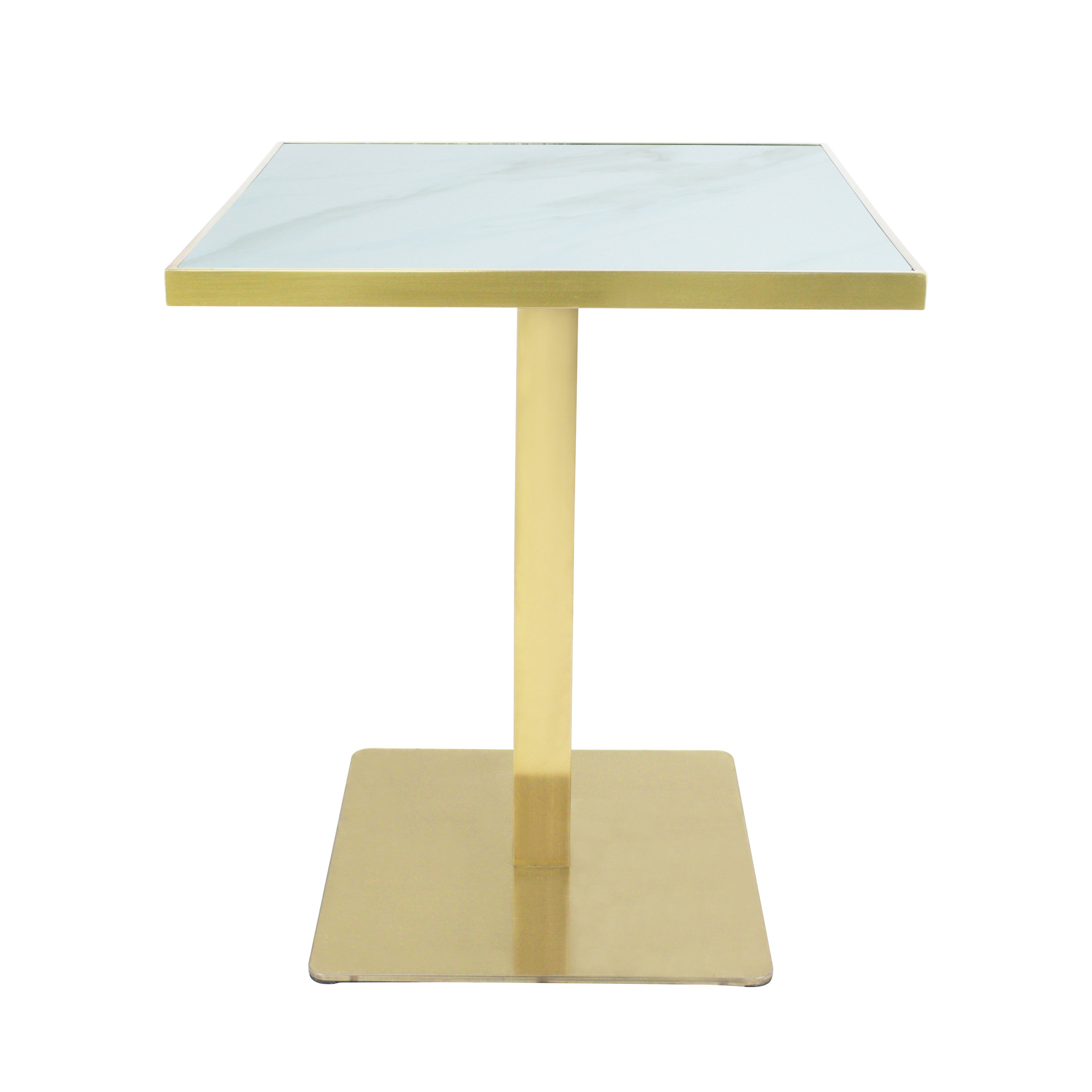 Restaurant Dining Tables and Chairs Furniture Set Modern Customizable Rock Kitchen Table Stainless Steel Metal Brushed 250*250mm