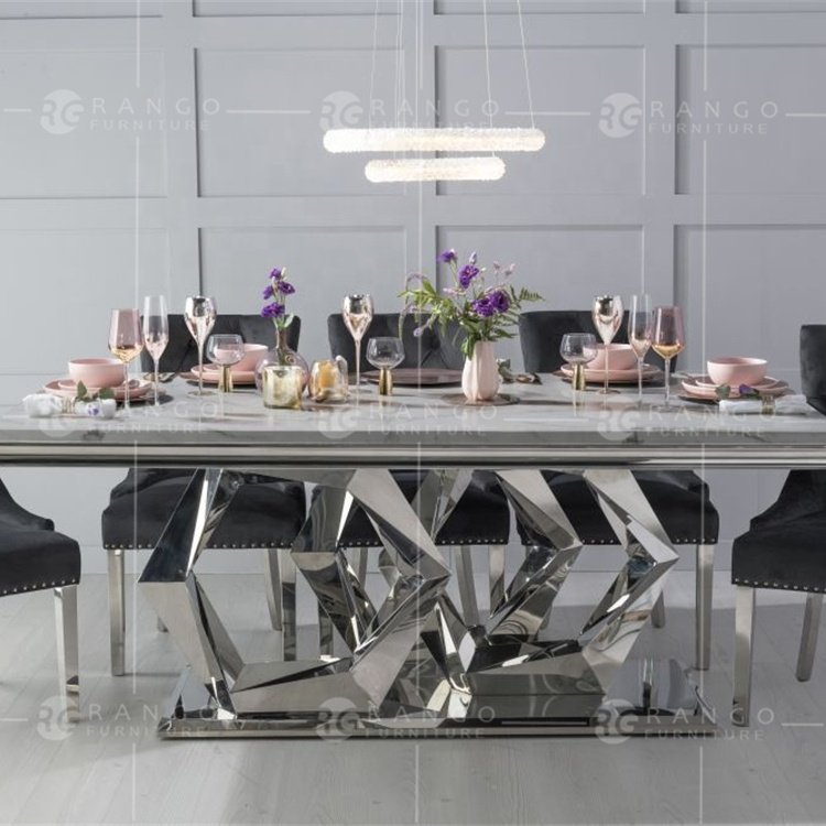 2022 marble top dining table singapore luxury dining table and chair set velvet restaurant chairs