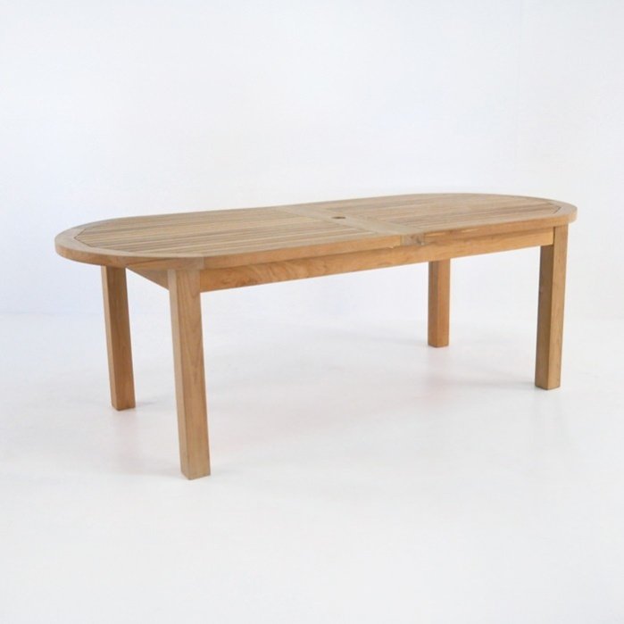 Teak Dining Set Double Extention Dining Table Set 12 Folding Chair -YZ