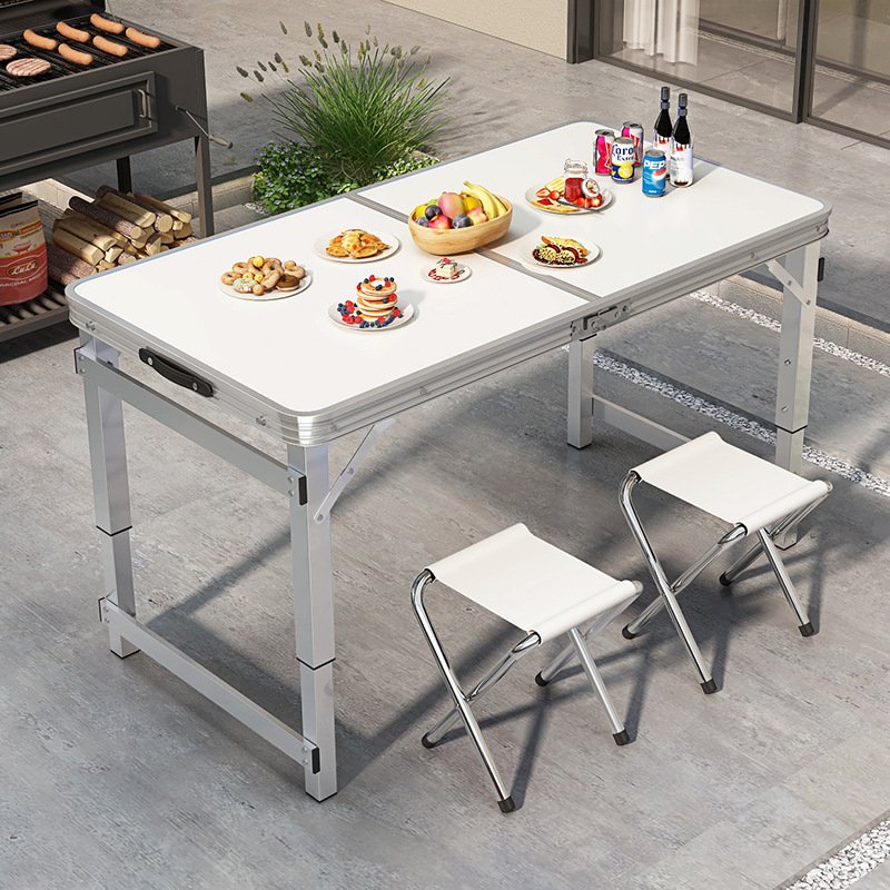 Aluminium alloy folding table outdoor night market ground push portable folding table simple small folding dining table