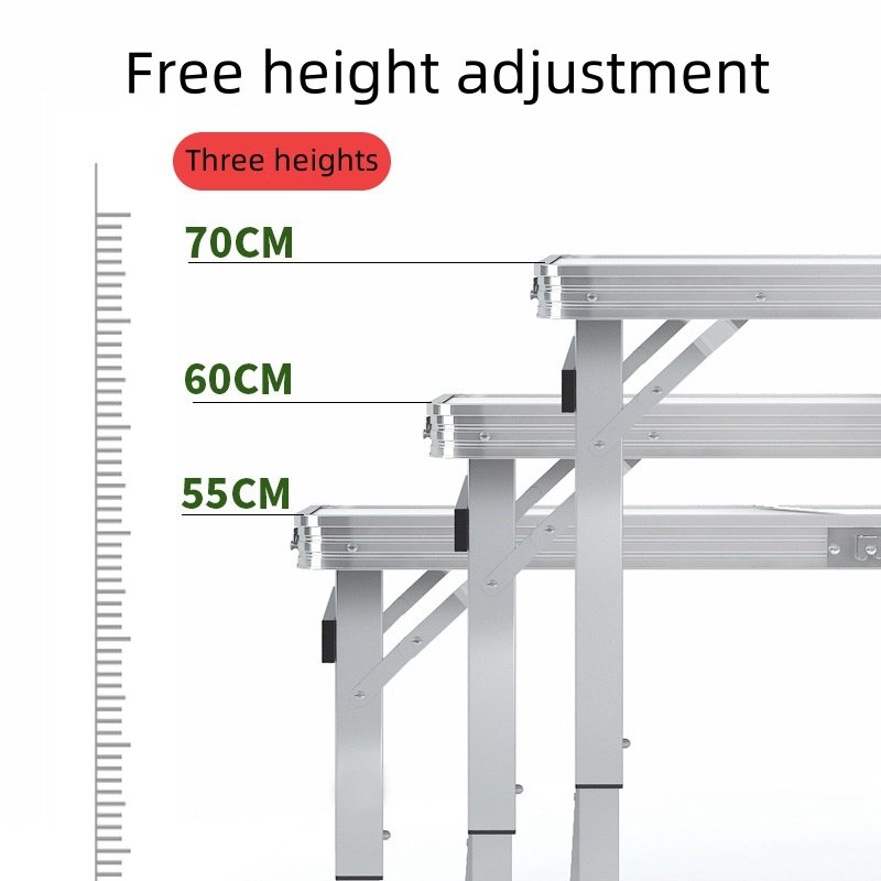 Aluminium alloy folding table outdoor night market ground push portable folding table simple small folding dining table