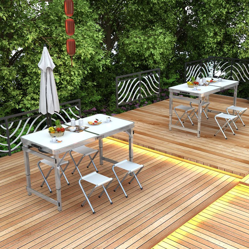 Aluminium alloy folding table outdoor night market ground push portable folding table simple small folding dining table