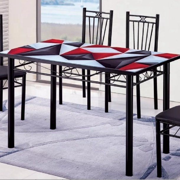Iron metal dining furniture 4 chairs 6 chairs dining table for dining room set factory directly sale