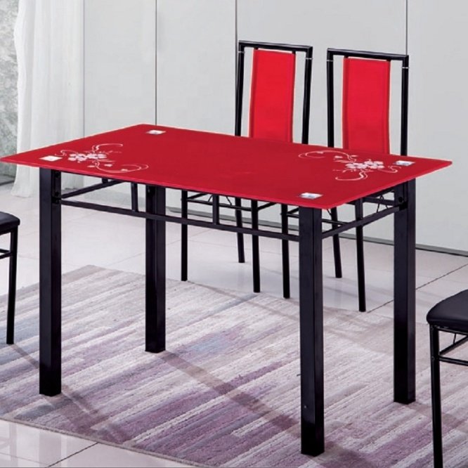 Iron metal dining furniture 4 chairs 6 chairs dining table for dining room set factory directly sale