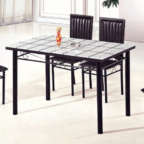 Iron metal dining furniture 4 chairs 6 chairs dining table for dining room set factory directly sale