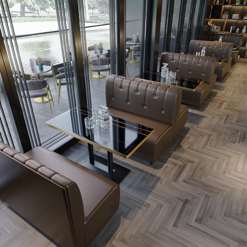 Design Restaurant Sofa Booth Seating Cafe Commercial Furniture Wooden Chair Restaurant Set