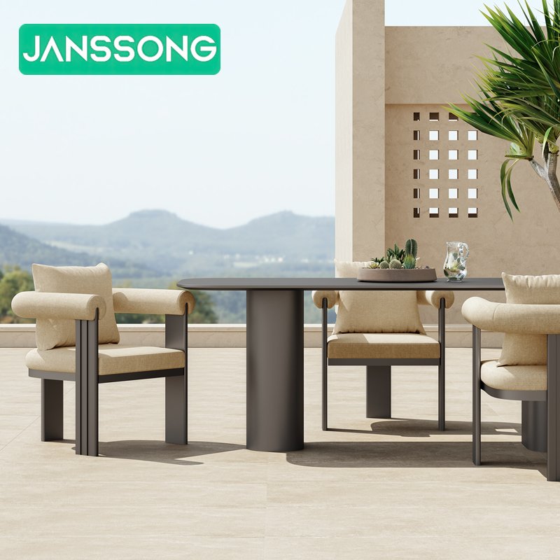 Outdoor Dining Set Aluminum Table and Chairs Patio Furniture Hotel Outdoor Dining Table Set Garden Furniture Poolside Furniture
