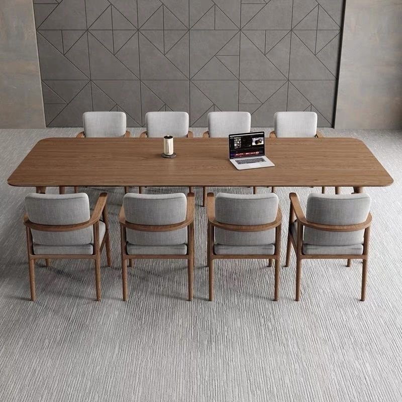 Solid wood dining table Meeting desk Rectangular log multi-person seating cheap solid wood