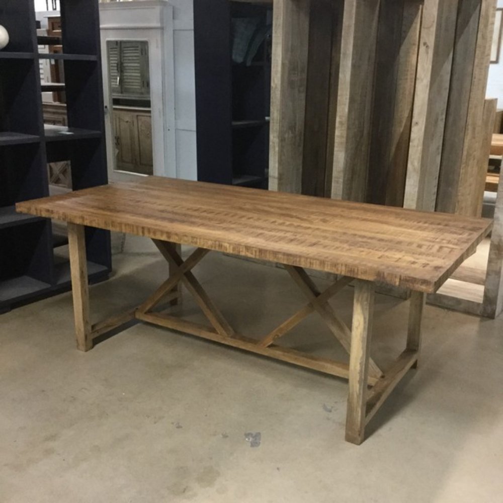 Trestle 2024 Round Dining Table with Wooden Crafts Legs Dining Room Living Room Restaurant Furniture for Outdoor Mall Use