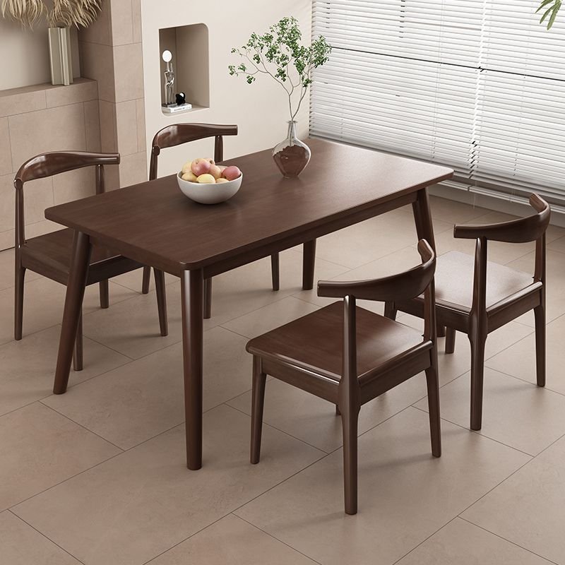 North American black walnut dining table New Chinese simple solid wood rectangular log tea table desk