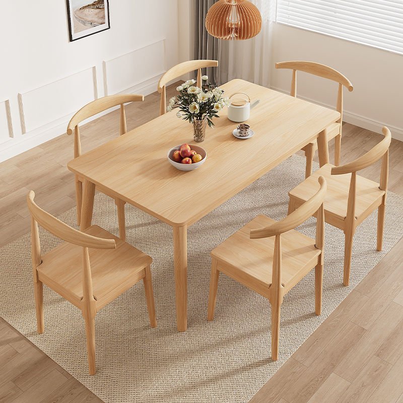 North American black walnut dining table New Chinese simple solid wood rectangular log tea table desk