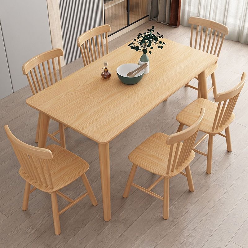 North American black walnut dining table New Chinese simple solid wood rectangular log tea table desk