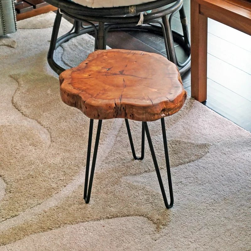 Live Edge Acacia Wood And Metal Dining Table At Low Price