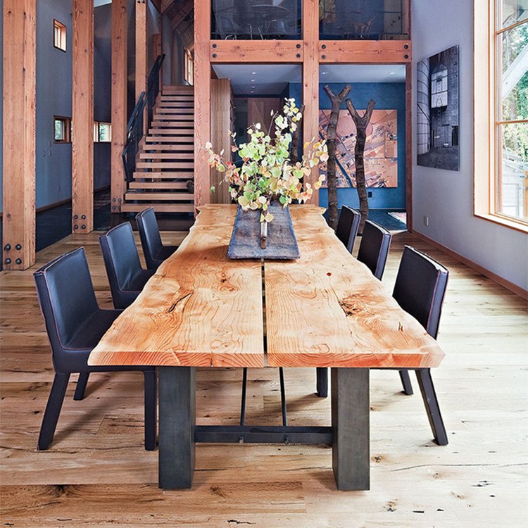 Factory custom wood dinning table set nordic wooden dining table set for 6