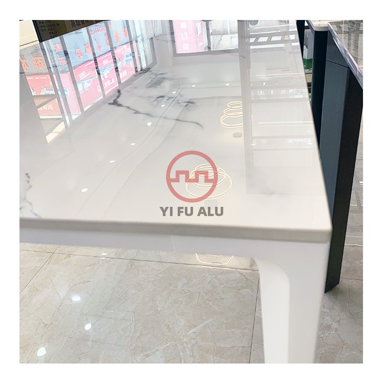 Luxury nordic modern design square rectangle sintered stone dining table dining room furniture set dining table