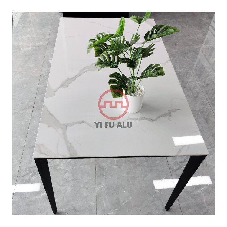 Luxury nordic modern design square rectangle sintered stone dining table dining room furniture set dining table