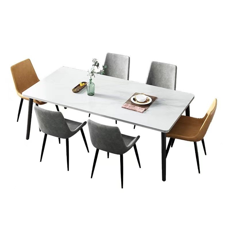 New modern simple rock stone top dining table set dinning room set