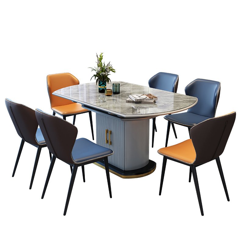 Luxury Marble Dining Table Rectangular Marble Dining Table Set 6 Seaters Marble Dining Table