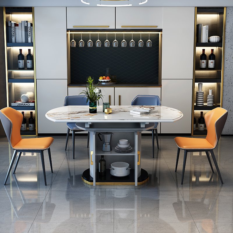 Luxury Marble Dining Table Rectangular Marble Dining Table Set 6 Seaters Marble Dining Table