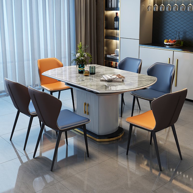 Luxury Marble Dining Table Rectangular Marble Dining Table Set 6 Seaters Marble Dining Table