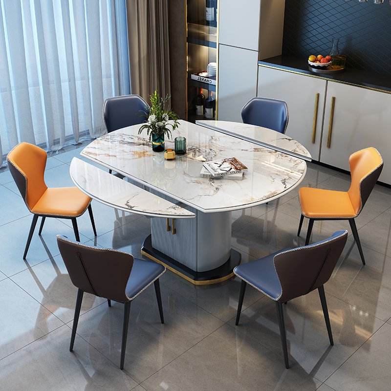 Luxury Marble Dining Table Rectangular Marble Dining Table Set 6 Seaters Marble Dining Table
