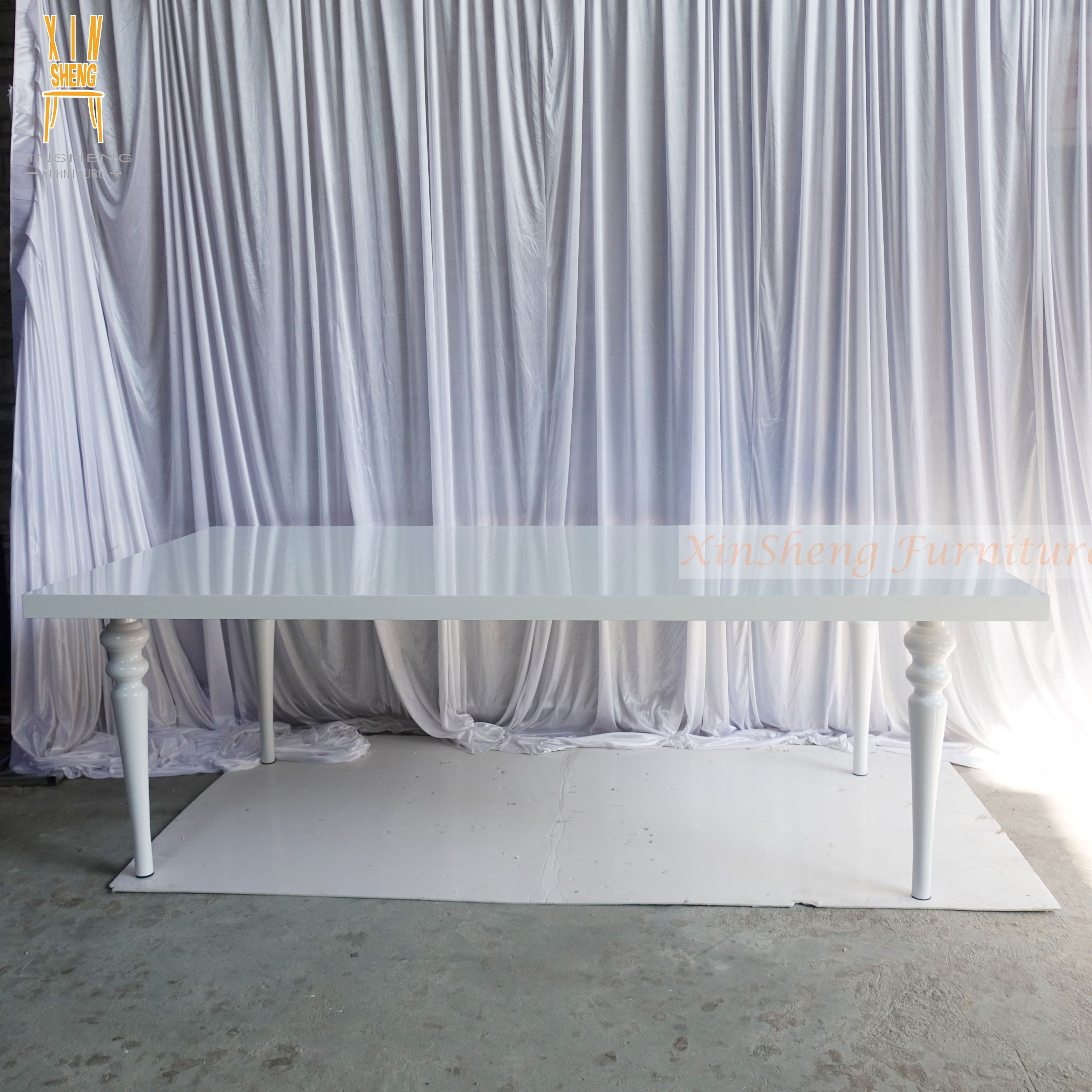 Stainless Steel White MDF Top Wedding Dining Table