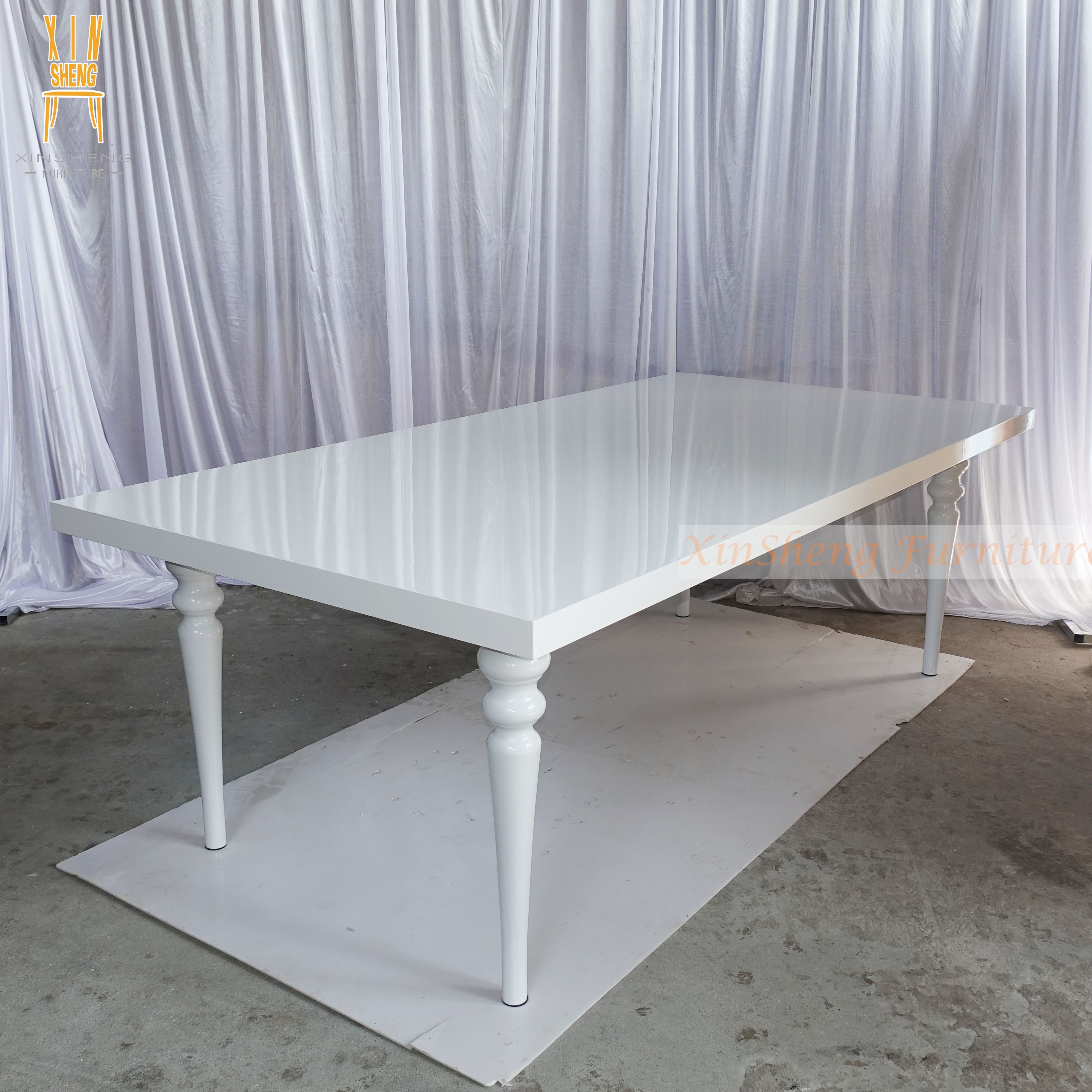 Stainless Steel White MDF Top Wedding Dining Table