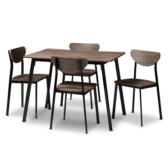 Cheap Wholesale Dining Table Set With 4 Chairs 6 Seaters Modern Metal Wooden Table Dining Room Set