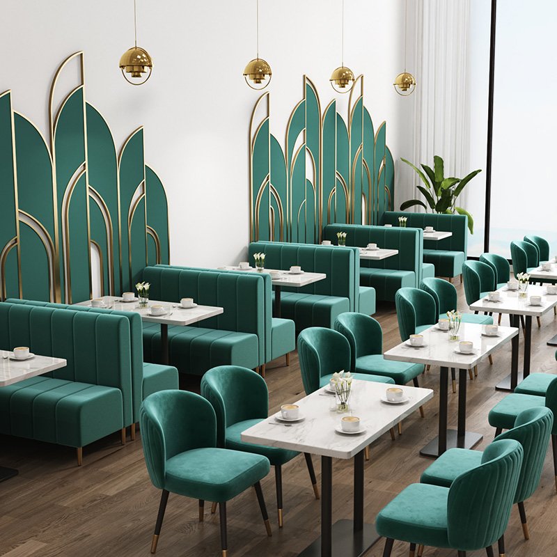 Customize wooden restaurant booth seating sofa bench with table sets