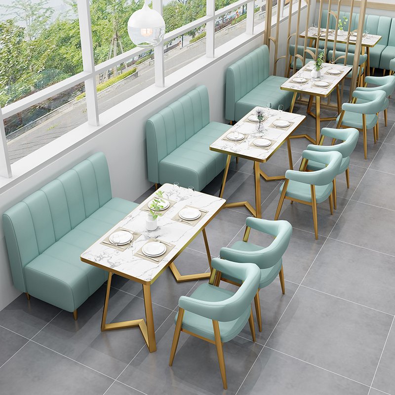 Customize wooden restaurant booth seating sofa bench with table sets