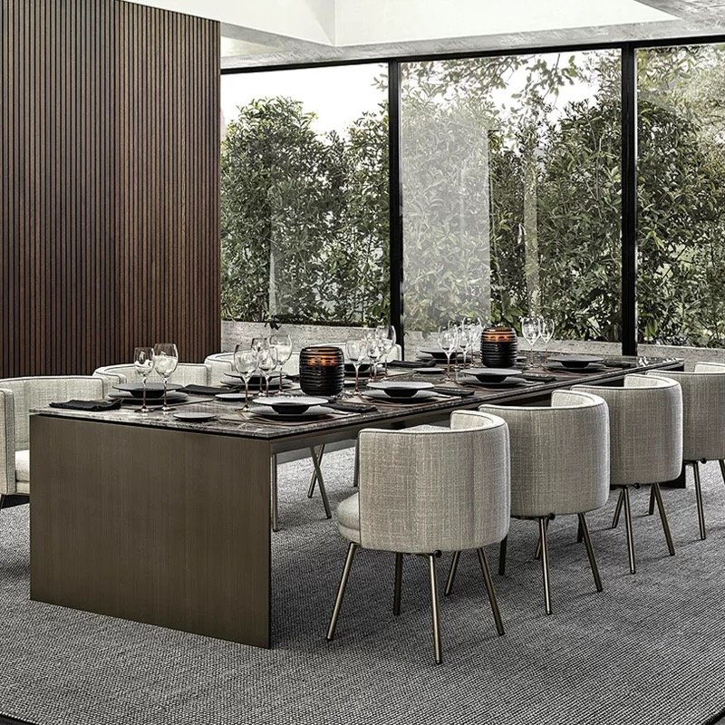 Japanese style dining tables set dining room 12 people onxy stone table set