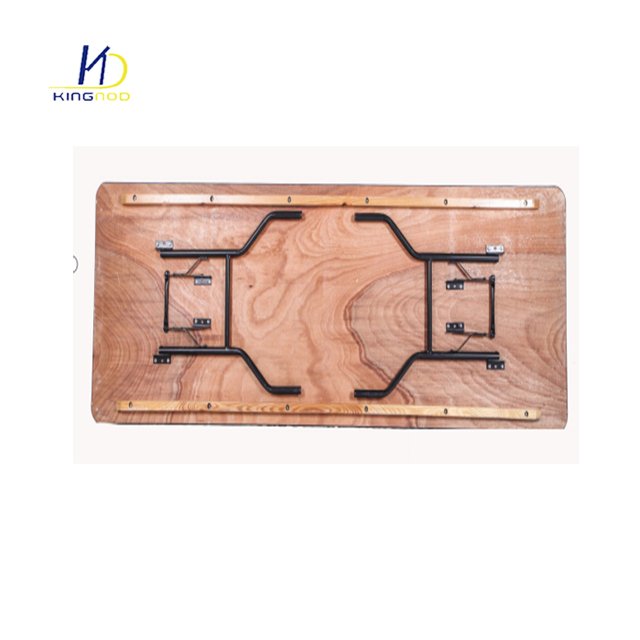 Wedding Decor Use Metal Legs Wood Top Foldable Dining Table