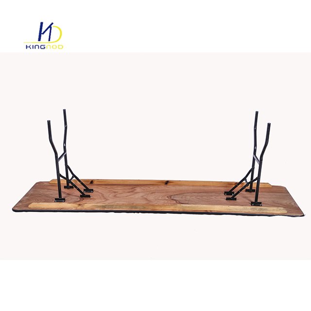 Wedding Decor Use Metal Legs Wood Top Foldable Dining Table