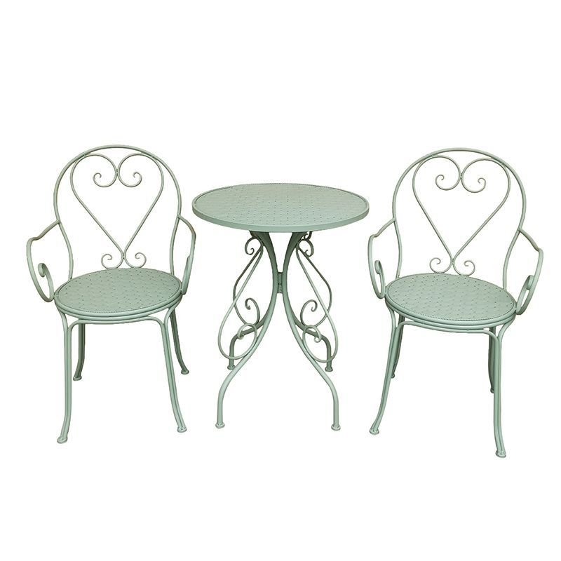 Hot Sale Modern 4pcs Outdoor Dining Set round Metal Table Garden Chair for Home Patio or Beach Iron Furniture for Hotel Use