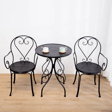 Hot Sale Modern 4pcs Outdoor Dining Set round Metal Table Garden Chair for Home Patio or Beach Iron Furniture for Hotel Use