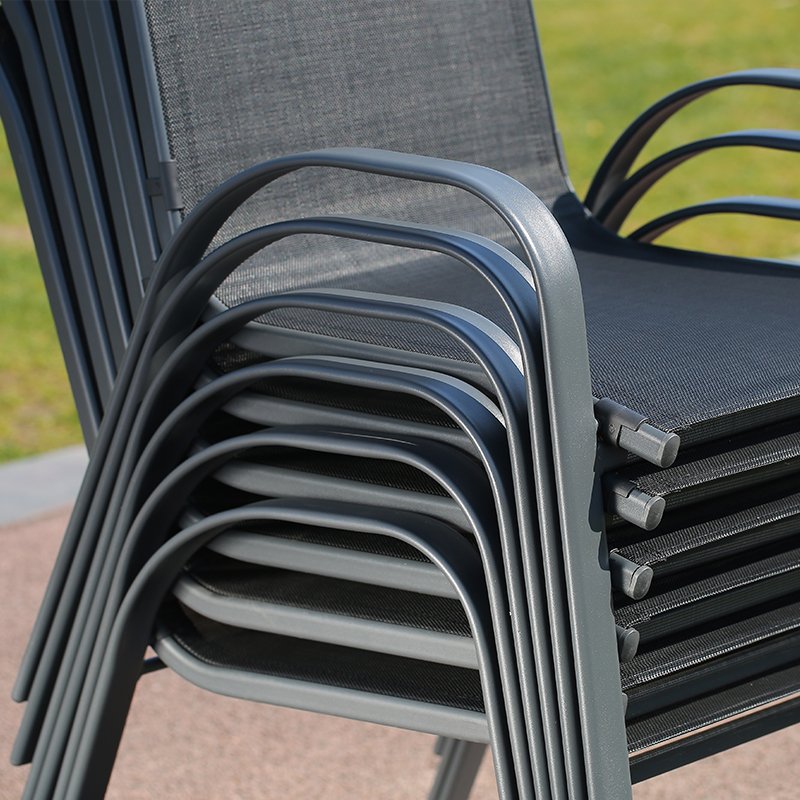 All weather Comfort Dining Chair Square 4Seater Table Leisure Furniture Patio Outdoor 5Pcs Garden Set