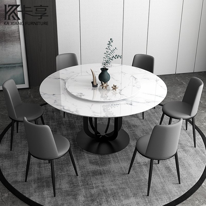 new black stainless steel marble round dining table set 6 seater dining tables