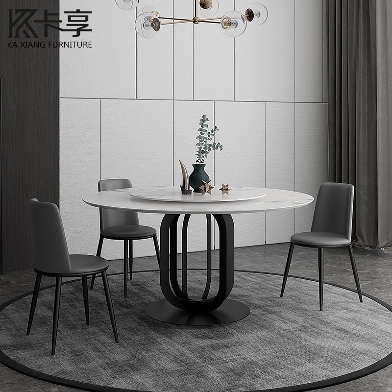 new black stainless steel marble round dining table set 6 seater dining tables